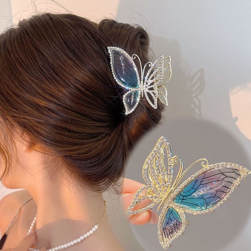 Kẹp Tóc Hình Bướm Bằng Kim Loại Tinh Xảo Thanh Lịch Thời Trang Mới