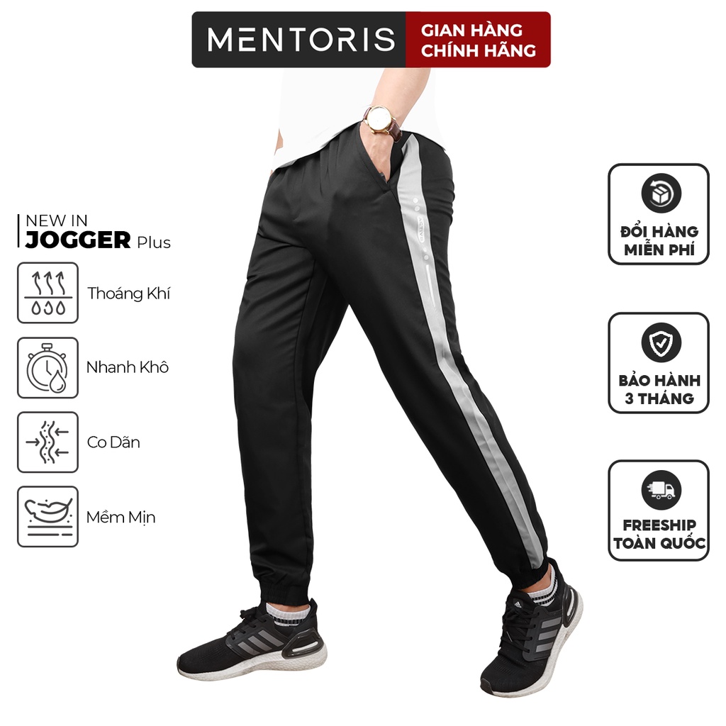 Quần Jogger Nam thể thao MENTORIS Chất Vải gió ,Mầu Sọc kẻ ,Ống Bo Cá Tính Năng Động,Vận Động Thoải Mái MDC2204