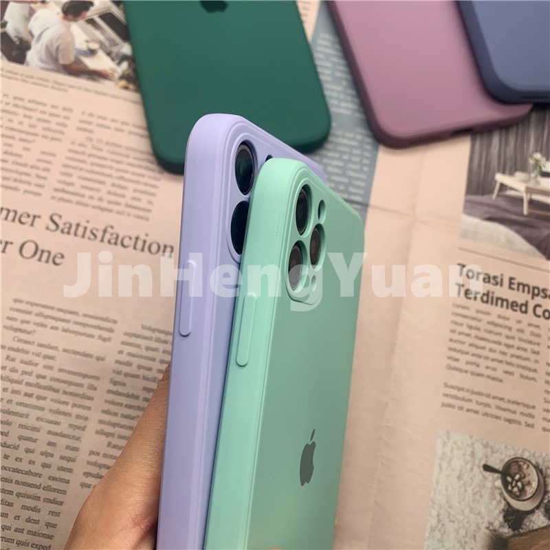 Ốp điện thoại silicone mềm màu trơn bảo vệ camera cho IPhone 11 Pro X XS Max XR 7 8 6 6S PLUS