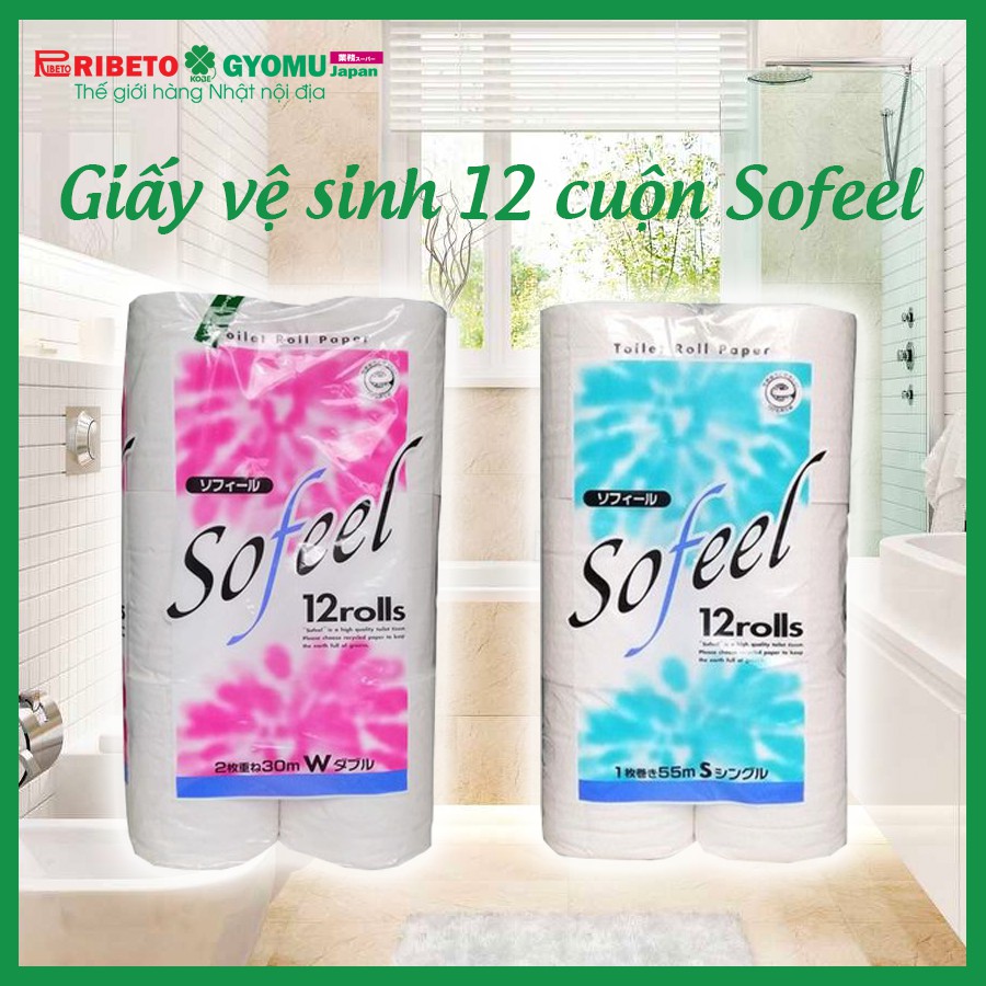 Giấy vệ sinh Sofeel 12 cuộn 30m, 55m - Hàng nội địa Nhật