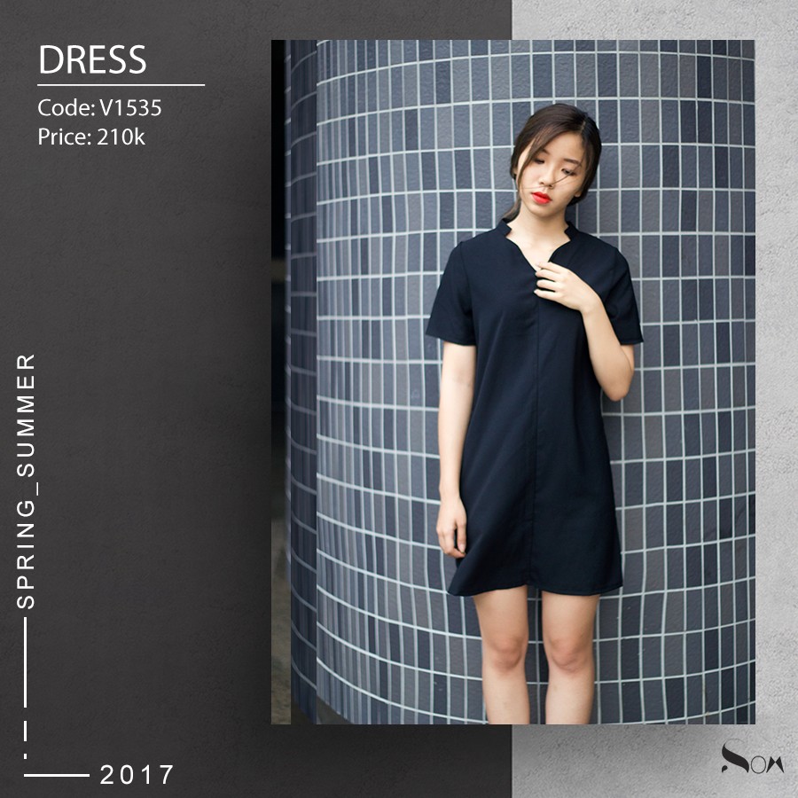 (100% tự chụp) - Váy sơ mi cổ V cách điệu