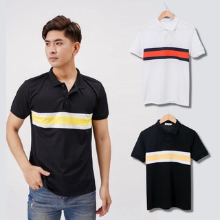 Áo polo nam tay lỡ đẹp áo thun nam sọc ngang cổ bẻ vãi cotton chính hãng dày cao cấp THE-QUALITY