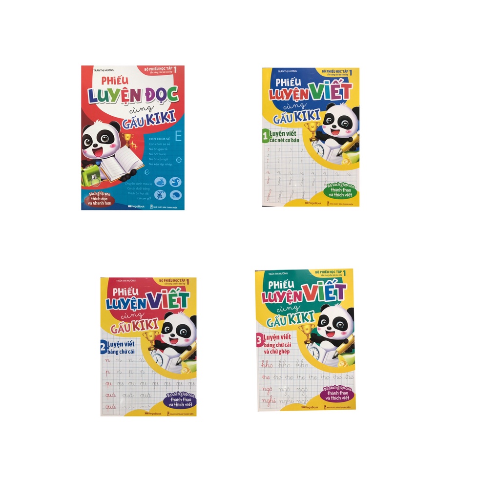 Sách - Phiếu luyện viết cùng gấu kiki ( tập 0, 1 , 2 , 3 Combo 4 quyển , combo 9 quyển ) ( Megabooks )