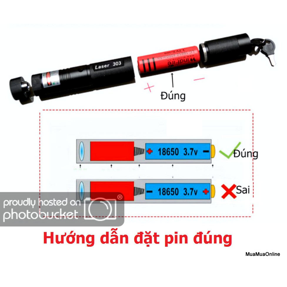 Đèn Pin Laser 303 Tia Đỏ Siêu Sáng Cao Cấp