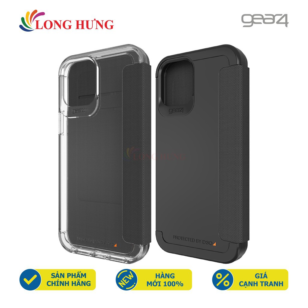 Bao da chống sốc Gear4 D30 Wembley Flip iPhone 12 Mini/12/12 Pro/12 Pro Max - Hàng chính hãng