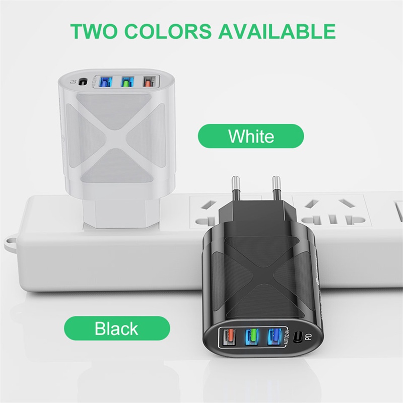 Đầu sạc nhanh QC3.0 USB C 48W PD 3 cổng tự động Bộ sạc dự phòng