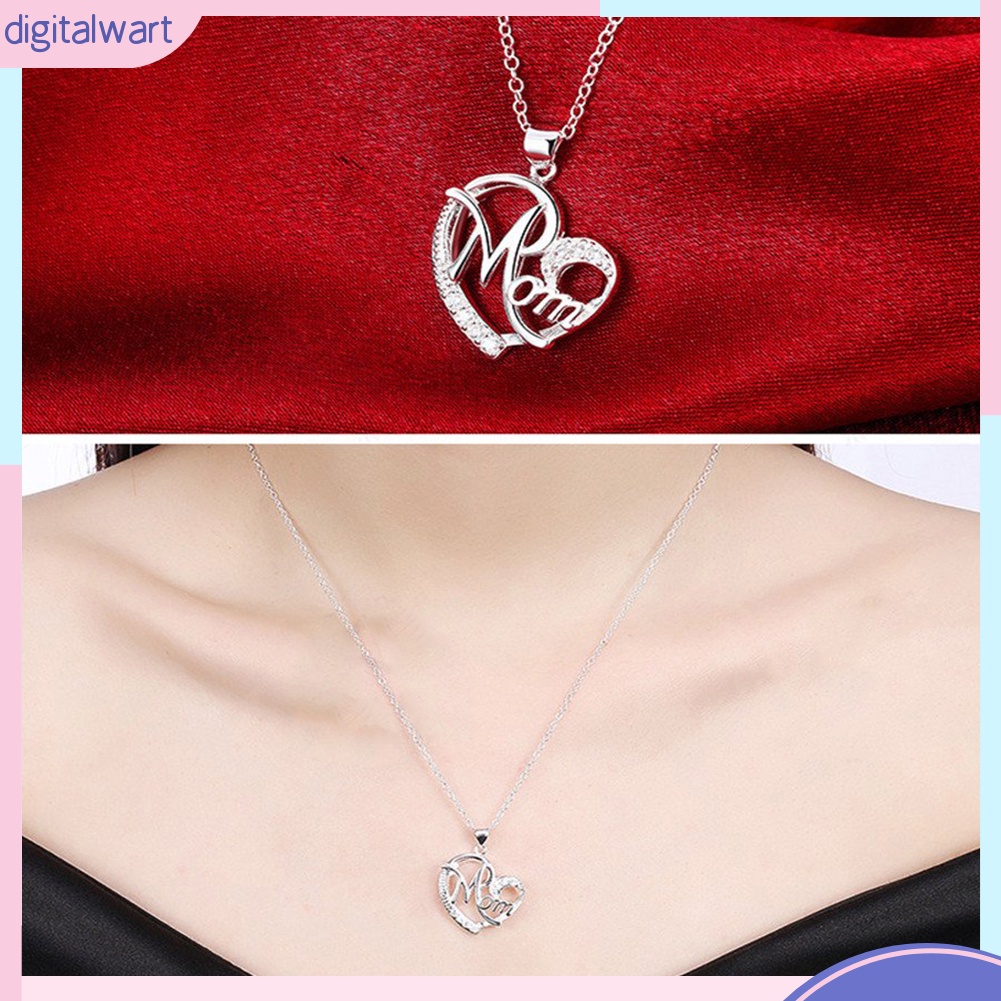 Dây Chuyền Mặt Chữ Mom Đính Đá Thời Trang Dành Cho Nữ