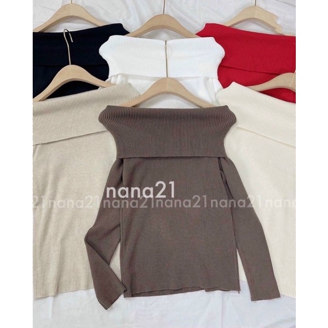 [BAO CHẤT] Áo len nữ trễ vai kiểu hàn quốc, áo len tăm cao cấp mỏng dài tay hàng loại 1 | BigBuy360 - bigbuy360.vn