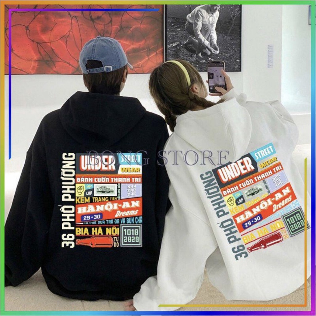 Áo Hoodie Hà Nội Phố Cực Hót, Áo Mũ Hoodie Nữ Có Mũ Form Rộng Unisex. | BigBuy360 - bigbuy360.vn