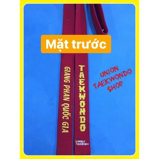 Miễn Phí Thêu Tên Đai Màu Làm Quà Tặng Hàng Đặt x UnionTaekwondoSHOP Black Belt