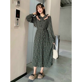 Váy hoa nhí cổ bèo vintage korea