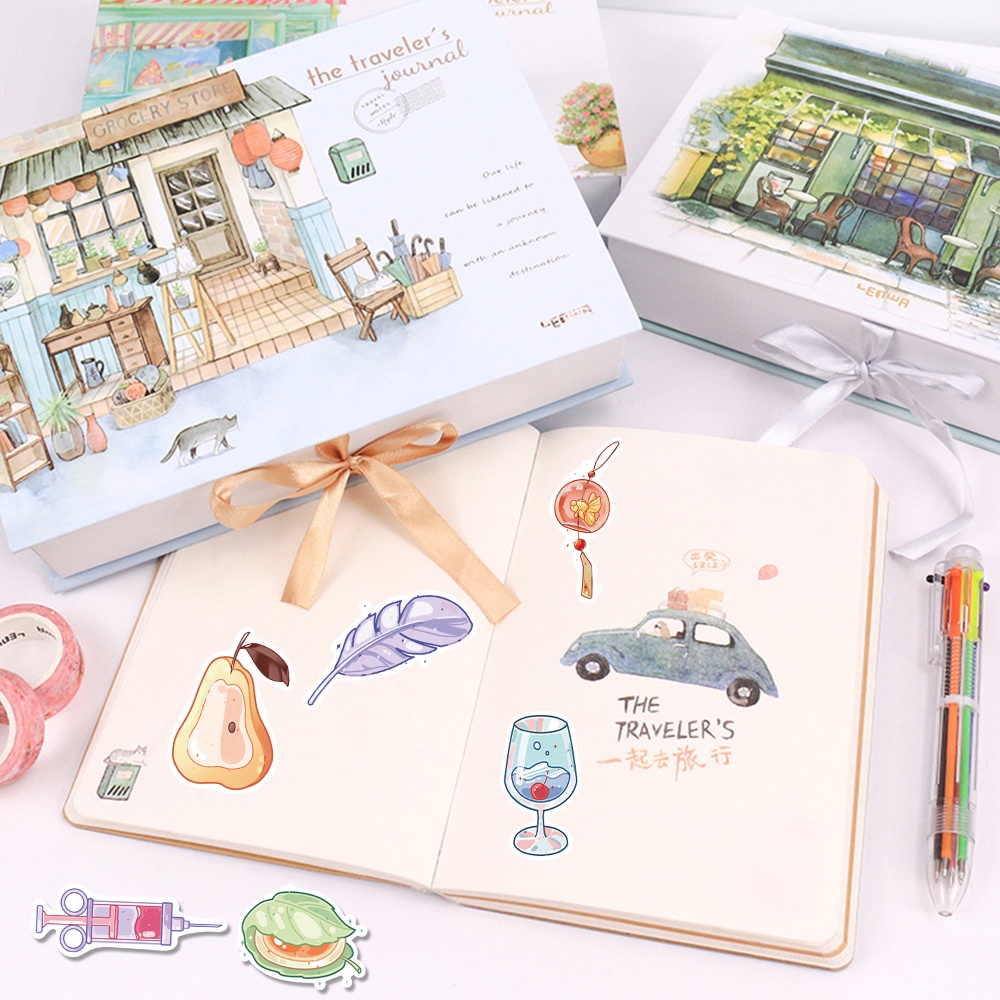 Set 40 Miếng Dán Kính Nhỏ Nhắn Chống Thấm Nước Trang Trí Sổ Tay