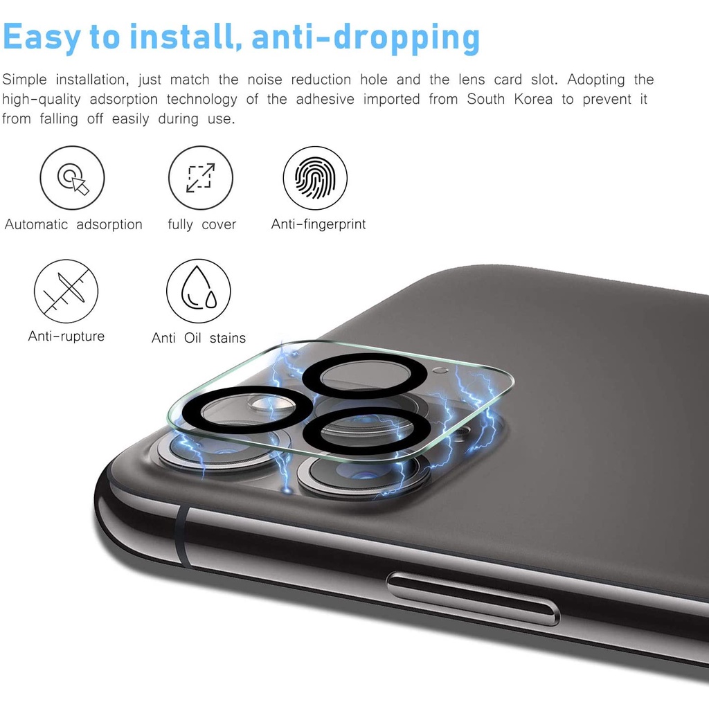 Kính Cường Lực 3d 9h Bảo Vệ Camera Chống Trầy Cho 12 Pro / Pro Max