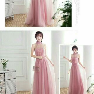 MAXI CỔ YẾM ĐÍNH CƯỜM