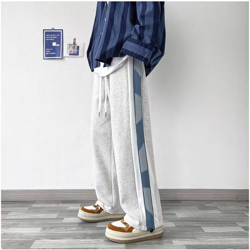 Quần Thể Thao Ống Rộng Kẻ Sọc Hai Bên Thời Trang Mùa Hè Cho Nam