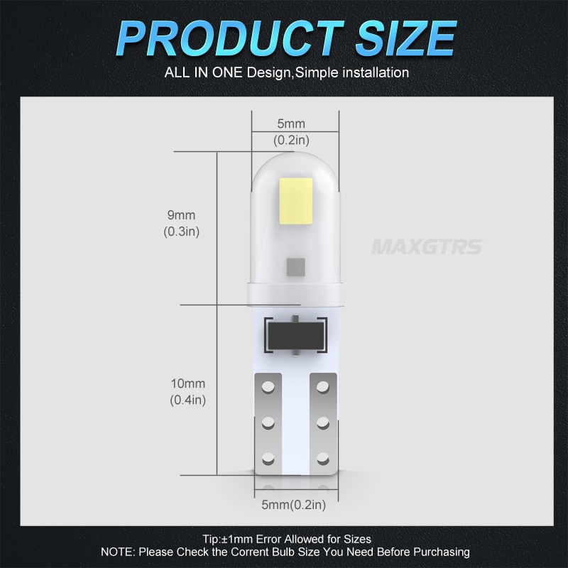 Bộ 10 / 20 Đèn LED Cảnh Báo Siêu Sáng T5 74 W1.2W W3W Chuyên Dụng Cho Xe Hơi