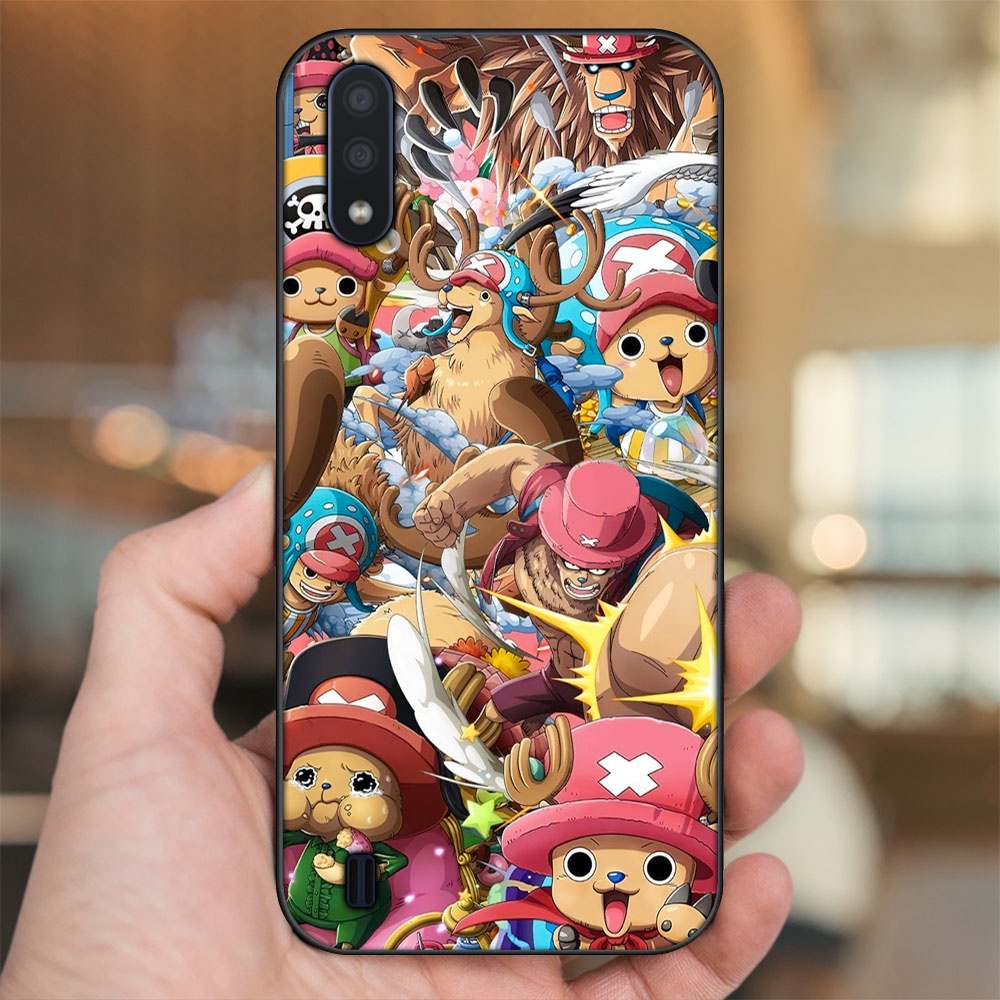 Ốp lưng Samsung A01 viền đen in hình Chopper One Piece Đảo Hải Tặc