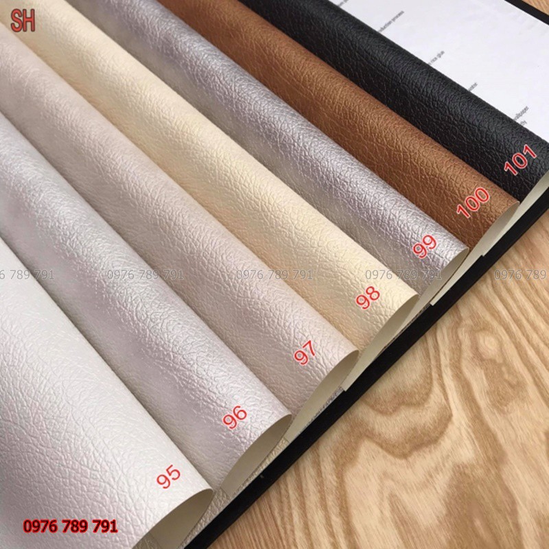 Giấy Dán Tường Giả Da Phòng Ngủ Đẹp, Lụa Không Keo, Khổ 10m x 53 cm, Màu Trắng, Vàng, Đen