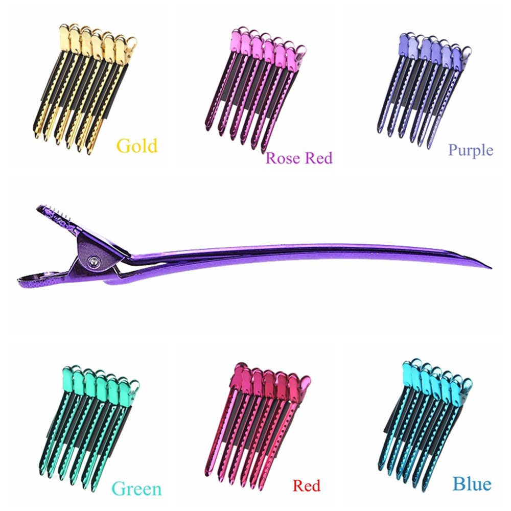 📞TOP💻 6/12 Pcs New Metal Hairpins Beauty Salon Clamps Hair Clips Women Styling Tools Hairdressing Hot Sale Duck Mouth/Multicolor