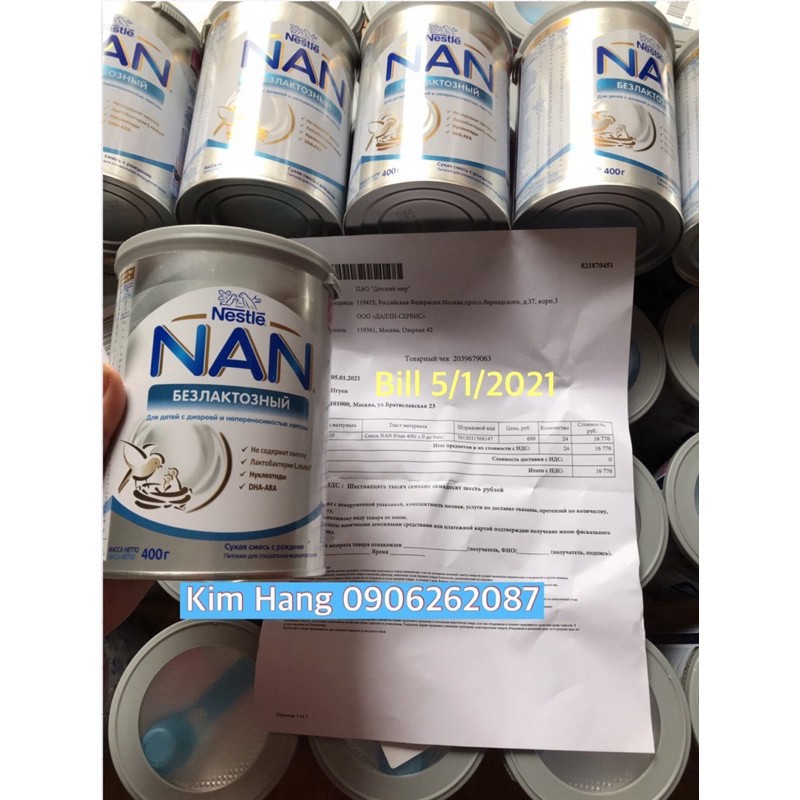 [Hàng Air] NAN Lactose Free Nga Dành Cho Bé Tiêu Chảy Và Bất Dung Nạp Đường Lactose Cho Trẻ Sơ Sinh, Hộp 400g