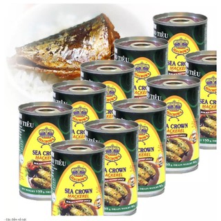 Hộp cá nục kho tiêu sea crown hộp 155g