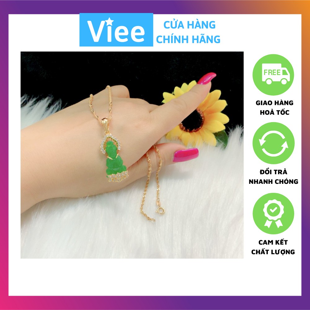 Dây chuyền mặt phật quan âm mạ vàng 18k Hàn Quốc