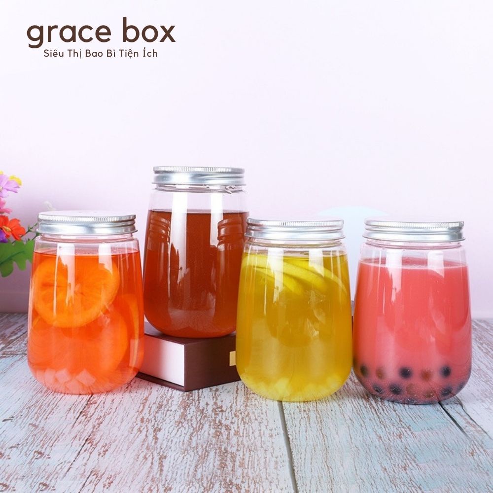 Bình Nhựa PET Đựng Trà Sữa - Nước Ép Trái Cây Cực Xinh - Dung Tích 500ml - Siêu Thị Bao Bì Grace Box