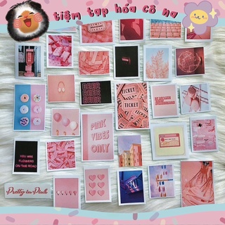 Bộ sticker/decal dán chủ đề màu Hồng/trang trí sổ,bullet journal/decal dán điện thoại,laptop,nón BH-tiemtaphoacona