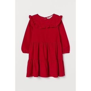 Hm h&m váy nhung đỏ kid 6/7y