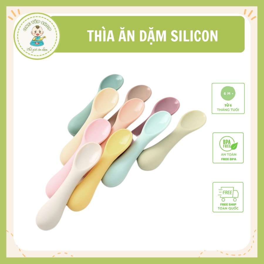 Thìa ăn dặm silicon Bobby Doll cho bé