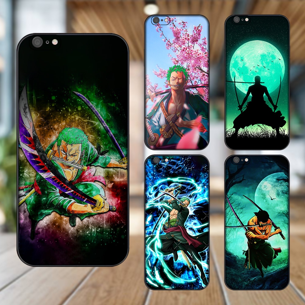 Ốp lưng iPhone 6 Plus, 6s Plus dẻo đen cạnh vuông in hình Zoro One Piece