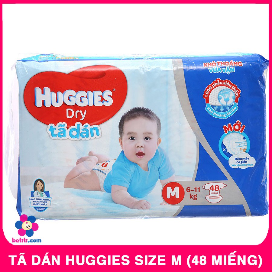 Bỉm/Tã dán Huggies Size M (48 Miếng)