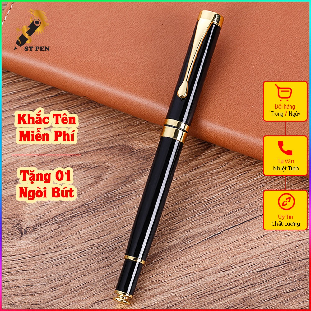 [TẶNG 01 NGÒI BÚT] Bút ký kim loại giá rẻ ST08,ngòi bi 0.5mm,quà tặng doanh nhân,khắc tên in logo miễn phí - ST PEN