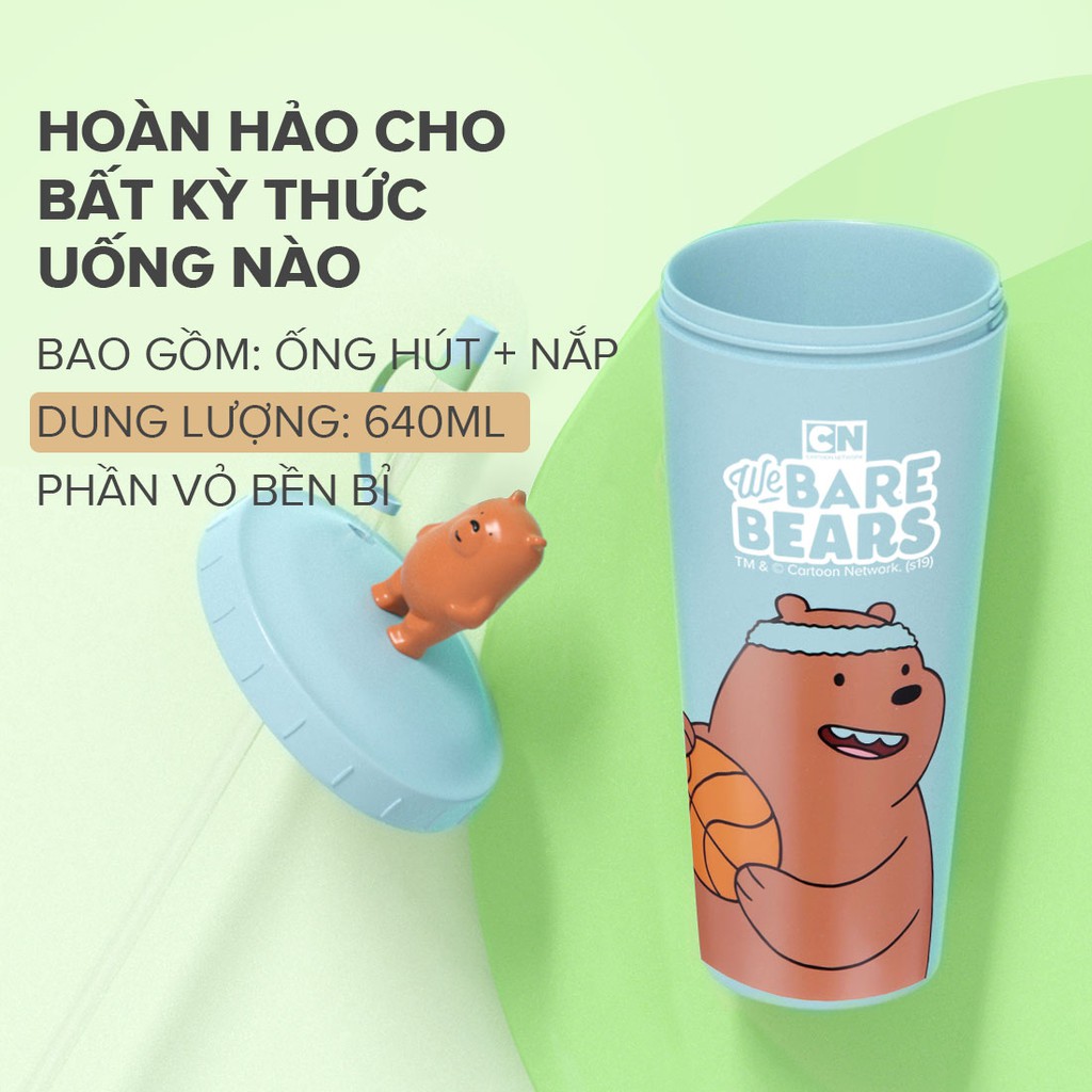 Cốc rơm (mẫu hỗn hợp) Miniso x We Bare Bears