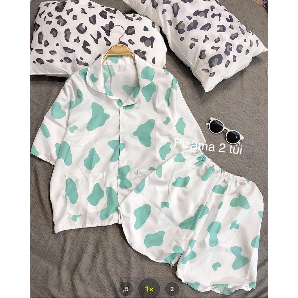 [Rẻ Nhất]🤩Bộ Ngủ Bò Sữa Pijama Ngắn Tay ULLZANG Hottrend 2021 | BigBuy360 - bigbuy360.vn