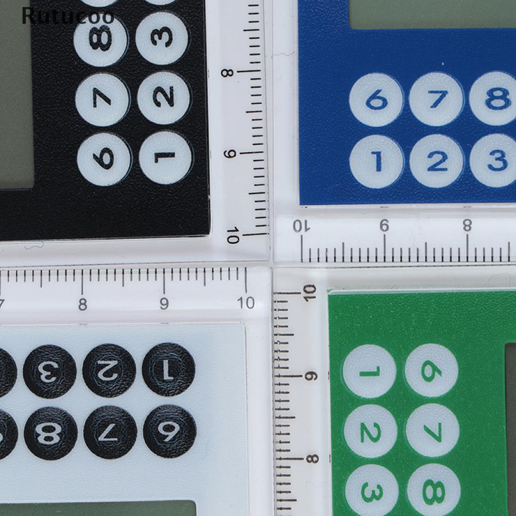 Rutucoo Creative10cm Solar Mini Calculator Magnifier Multifunction Ruler Office Supplies VN