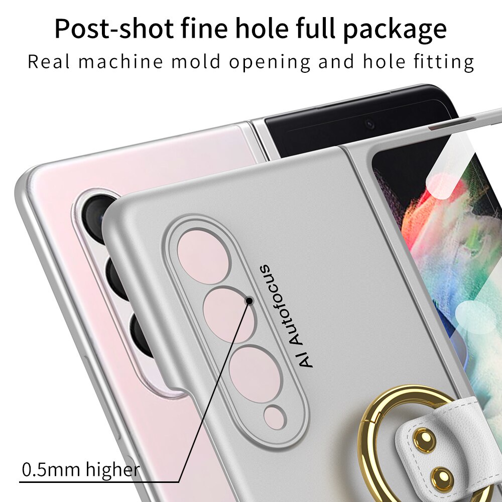 Ốp điện thoại kính cường lực cứng bảo vệ toàn diện cho Samsung Galaxy Z Fold 3 5G Z Fold3 5G