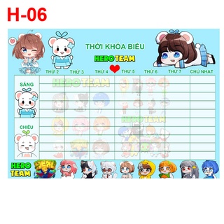 Thời khóa biểu Hero Team (8 nhân vật)