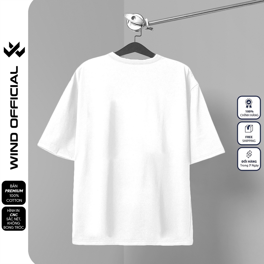 Áo thun tay lỡ unisex WIND phông form rộng 65% cotton PIXCEL nam nữ oversize ulzzang