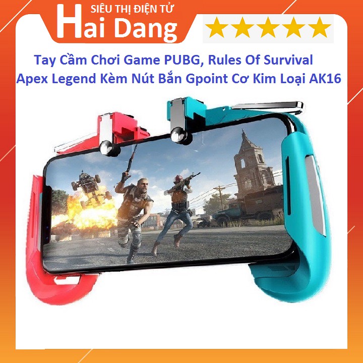 Tay Cầm Chơi Game PUBG, Rules Of Survival, Apex Legend Kèm Nút Bắn Gpoint Cơ Kim Loại AK16 ( Màu Đen)