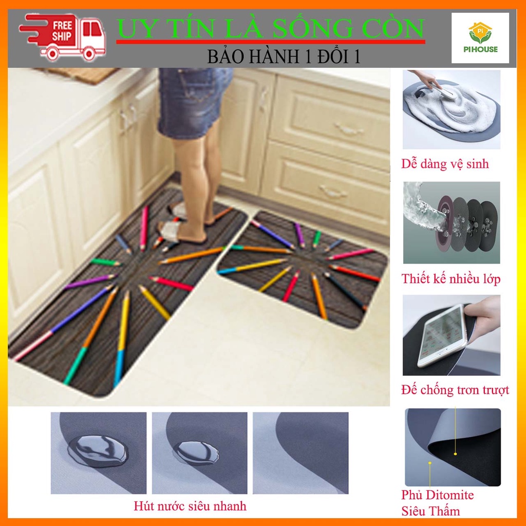 [CHỌN MẪU] Thảm bếp, thảm chùi chân trải sàn phòng khách phòng bếp