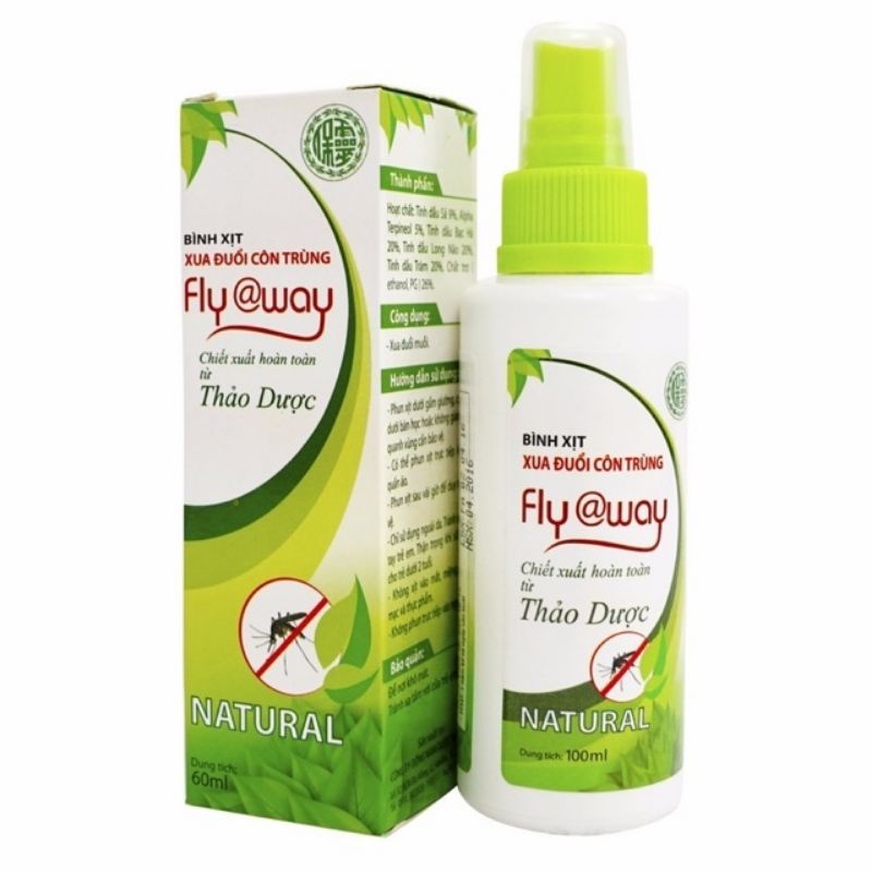 BÌNH XỊT XUA ĐUỔI CÔN TRÙNG CHIẾT XUẤT HOÀN TOÀN THẢO DƯỢC FLY AWAY 60ml