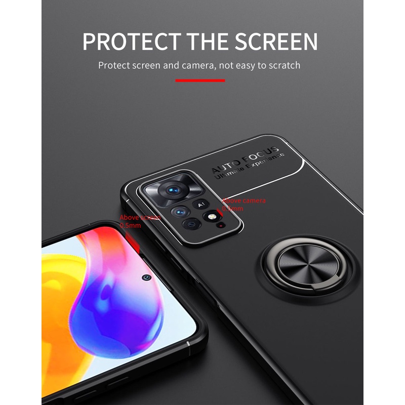 Ốp Điện Thoại Silicon Mềm Có Vòng Đỡ Nam Châm Cho Xiaomi Redmi Note 12 Turbo 11 11s 10 10s 10T 9 9s Pro Max Lite