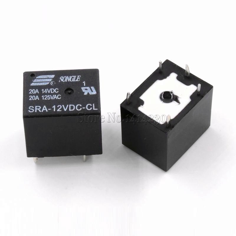 5Pcs 5V 12V 24V 20A DC Power Relay SRA-05VDC-CL SRA-12VDC-CL SRA-24VDC-CL 5Pin PCB Type In stock Black Automobile relay | BigBuy360 - bigbuy360.vn
