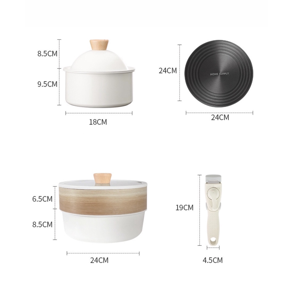 Bộ nồi tay cầm rời KIMSCOOK