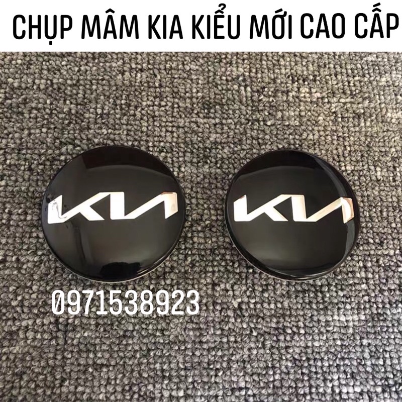Logo chụp mâm, lazang bánh xe ô tô KIA kiểu mới Kích thước 58MM cao cấp giá rẻ