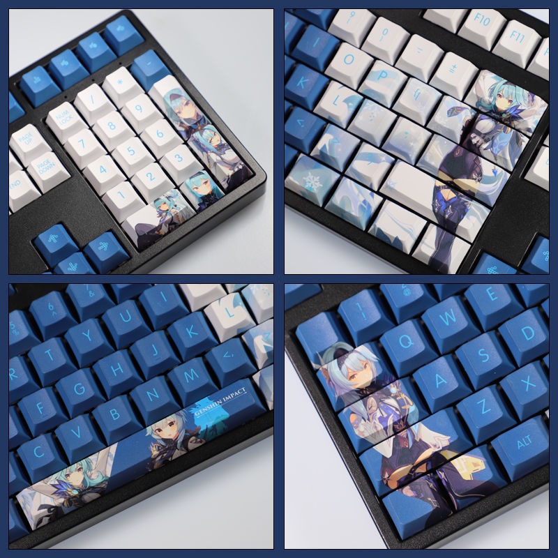 Genshin Impact Keycap Cherry Profile Eula Theme Keycap PBT Dye Thăng hoa Bàn phím cơ Keycap 108 Phím
