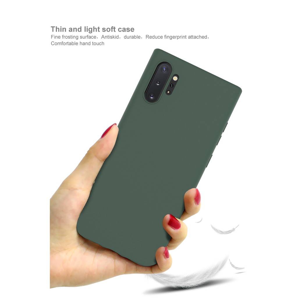 Ốp silicone TPU mềm siêu mỏng bề mặt nhám cho Samsung Galaxy Note 10/Note10 Plus