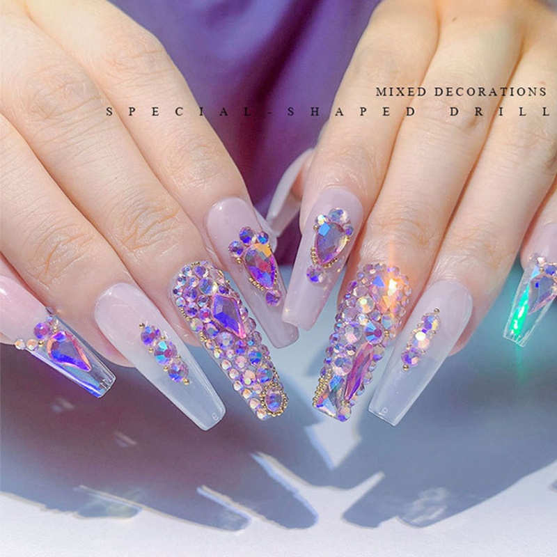 Hộp 12 Ngăn Kính Đựng Phụ Kiện Trang Trí Móng Nghệ Thuật DIY