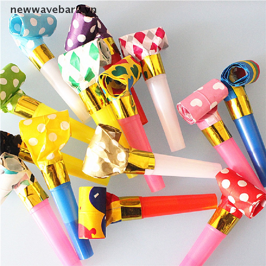 Set 10 Còi Thổi Nhiều Màu Trang Trí Tiệc Sinh Nhật / Tiệc Tùng Cho Bé